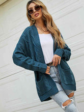 Load image into Gallery viewer, Open Front Dropped Shoulder Longline Cardigan
