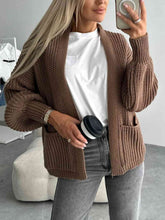 Load image into Gallery viewer, Open Front Dropped Shoulder Cardigan