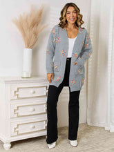 Load image into Gallery viewer, Star Pattern Open Front Cardigan with Pockets