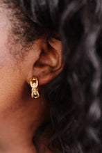 Load image into Gallery viewer, Linked Together Chain C-Hoop Earrings