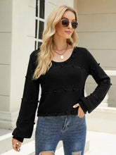 Load image into Gallery viewer, Pom-Pom Detail V-Neck Knit Sweater