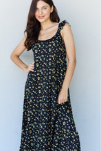 Load image into Gallery viewer, Doublju In The Garden Ruffle Floral Maxi Dress in Black Yellow Floral