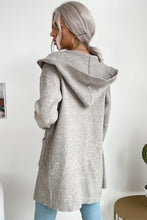 Load image into Gallery viewer, Ribbed Open Front Hooded Cardigan with Pockets
