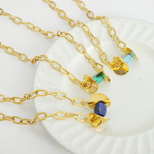 Load image into Gallery viewer, Natural Stone Pendant Titanium Steel Necklace