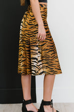 Load image into Gallery viewer, SHOPIRISBASIC Eye of the Tiger Satin Midi Skirt