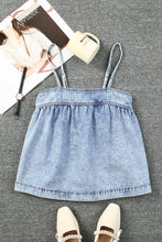 Load image into Gallery viewer, Smocked Adjustable Strap Denim Cami