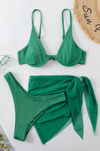 Load image into Gallery viewer, Ribbed High Cut Three-Piece Swim Set