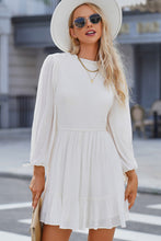 Load image into Gallery viewer, Smocked Tied Balloon Sleeve Mini Dress