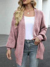 Load image into Gallery viewer, Drop Shoulder Balloon Sleeve Cardigan