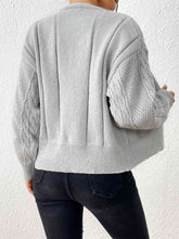 Load image into Gallery viewer, Cable-Knit Open Front Cardigan