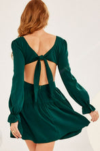 Load image into Gallery viewer, Cutout Tie-Back Plunge Tiered Mini Dress