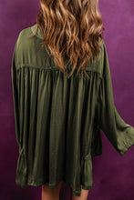 Load image into Gallery viewer, Button Up Collared Neck Long Sleeve Shirt Dress