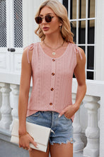 Load image into Gallery viewer, Eyelet Round Neck Wide Strap Tank