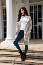 Load image into Gallery viewer, Open Front Long Sleeve Hooded Cardigan