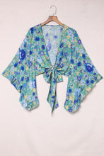 Load image into Gallery viewer, Floral Bell Sleeve Surplice Cropped Blouse