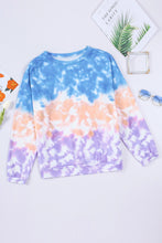 Load image into Gallery viewer, Tie-Dye Drop Shoulder Round Neck Sweatshirt