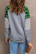 Load image into Gallery viewer, Sequin Plaid Round Neck Sweatshirt