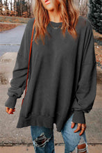Load image into Gallery viewer, Dropped Shoulder Round Neck Long Sleeve Blouse