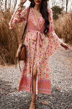 Load image into Gallery viewer, Bohemian Surplice Neck Slit Dress