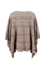 Load image into Gallery viewer, Round Neck Fringe Detail Sleeve Poncho