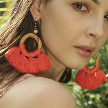Load image into Gallery viewer, Tassel Cotton Cord Rattan Dangle Earrings