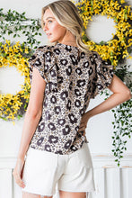 Load image into Gallery viewer, Animal Print Puff Sleeve Round Neck Blouse