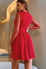 Load image into Gallery viewer, Polka Dot Deep V Mini Tulle Dress