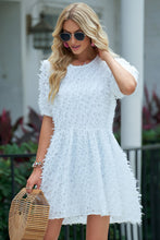 Load image into Gallery viewer, Eyelash Short Sleeve Mini Dress