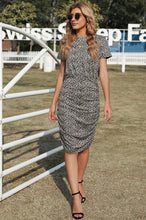 Load image into Gallery viewer, Leopard Ruched Bodycon Dress