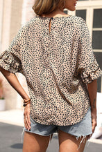 Load image into Gallery viewer, Leopard Print Flounce Sleeve Top