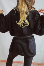 Load image into Gallery viewer, Boat Neck Dropped Shoulder Mini Sweater Dress