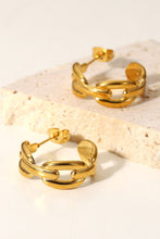 Load image into Gallery viewer, Linked Together Chain C-Hoop Earrings