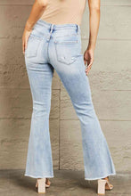 Load image into Gallery viewer, BAYEAS Mid Rise Distressed Flare Jeans