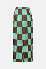 Load image into Gallery viewer, Checkered Accordion Pleated Midi Skirt