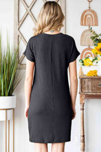 Load image into Gallery viewer, Ribbed Round Neck Short Sleeve Dress