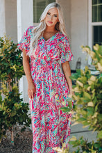 Load image into Gallery viewer, Multicolored V-Neck Maxi Dress