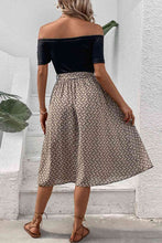 Load image into Gallery viewer, Printed Tie Belt Off-Shoulder Dress