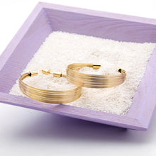 Load image into Gallery viewer, Gold-Plated Copper Layered Hoop Earrings