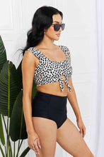 Load image into Gallery viewer, Marina West Swim Sanibel Crop Swim Top and Ruched Bottoms Set in Black