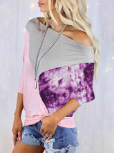 Load image into Gallery viewer, Color Block Three-Quarter Sleeve Blouse