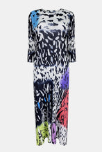 Load image into Gallery viewer, Printed Accordion Pleated Three-Quarter Sleeve Dress