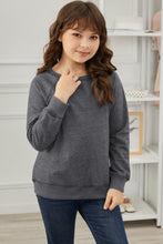 Load image into Gallery viewer, Girls Raglan Sleeve Ribbed Trim Sweatshirt