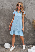 Load image into Gallery viewer, Button Front Ruffle Hem Dress