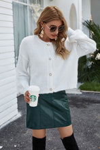 Load image into Gallery viewer, Round Neck Dropped Shoulder Fuzzy Cardigan
