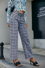 Load image into Gallery viewer, Plaid Wide Leg Jeans