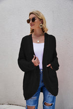 Load image into Gallery viewer, Cable-Knit Curved Hem Open Front Cardigan