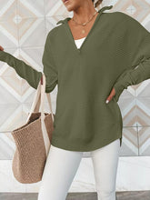 Load image into Gallery viewer, Half Zip Long Sleeve Knit Top