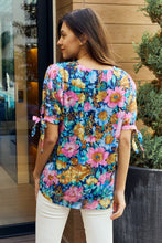 Load image into Gallery viewer, Petal Dew Full Size Floral V-Neck Tie Detail Blouse