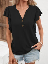 Load image into Gallery viewer, Notched Cap Sleeve T-Shirt