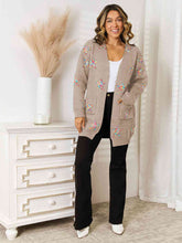 Load image into Gallery viewer, Star Pattern Open Front Cardigan with Pockets